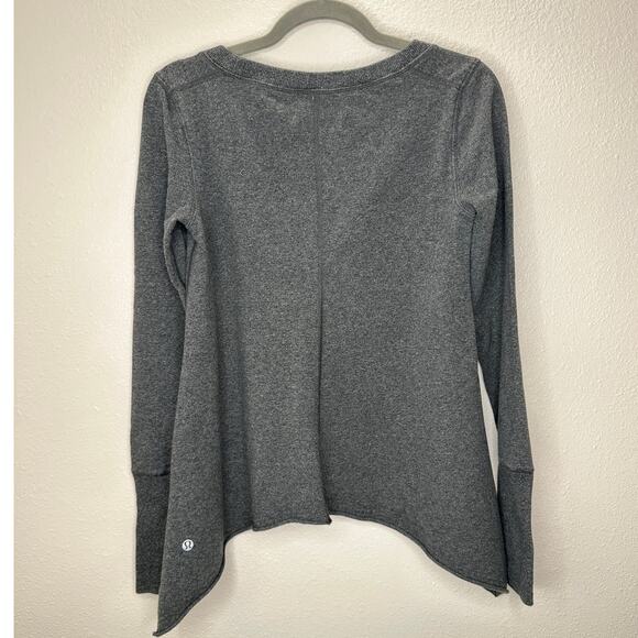 Lululemon Athletic Gray Tea Lounge Pullover Sweater Asymmetrical Hem 6 - Picture 6 of 10